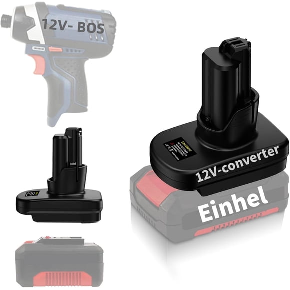 Adaptador de Batería para Herramientas Eléctricas Bosch de 12 V, Convertidor Adaptador de Batería Compatible con Batería de Iones de Litio Einhell de 18 V Que Se Convierte en Batería Bosch de 12 V