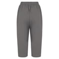 thumbnail image 7 of Lenpel Cotton Linen Pants for Women Lounge Pleated Drawstring Straight Leg Trousers with Pockets Lightweight Beach Vacation Clothes, 7 of 7