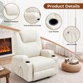 thumbnail image 4 of JMYMRY Recliner Chair with Heat and Massage, PU Leather, Adjustable Angle, Cup Holder, Side Pocket and USB Charge Port for Living Room, Beige, 4 of 9