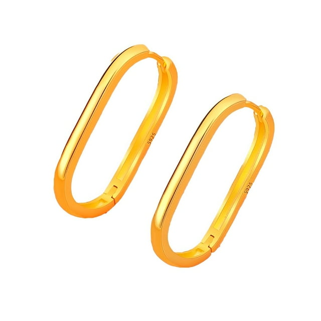 Pendientes de Plata Qarigey AP015560-04 Oro Rectángulo Personalizados Femeninos
