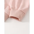 thumbnail image 6 of Jolyshlid Girls 4 Piece Outfits Heart Printed Crewneck Sweatshirt and Flare Pants Set Kids Long Sleeve Casual Clothes,Pink Apricot,7-8Y, 6 of 10