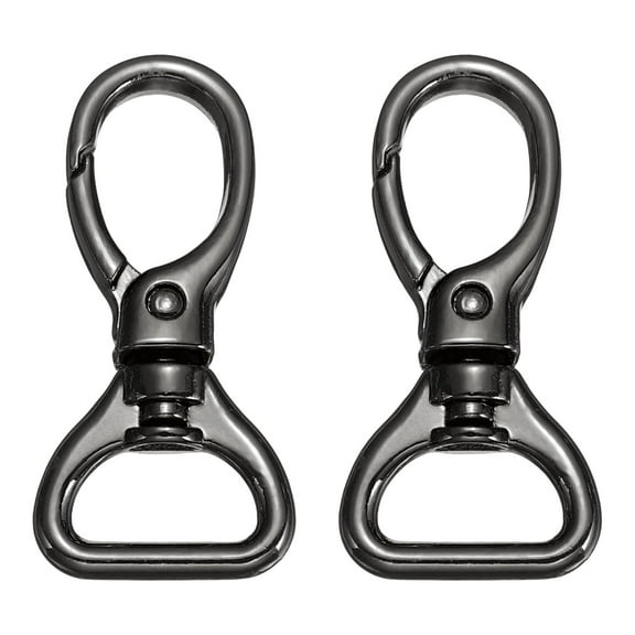 Uxcell Swivel Clasps, (1/2 Inch, Black) (2 Pcs), Metal Swivel Snap Hooks Curved Oval Trigger Snap Lobster Clips, Suit for - Keychain/Making DIY Crafts/Purse Hardware