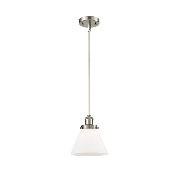 916-1S-SN-G41-LED-Innovations Lighting-Large Cone-3.5W 1 LED Pendant in Industrial Style-8 Inches Wide by 10 Inches High Brushed Satin Nickel Finish