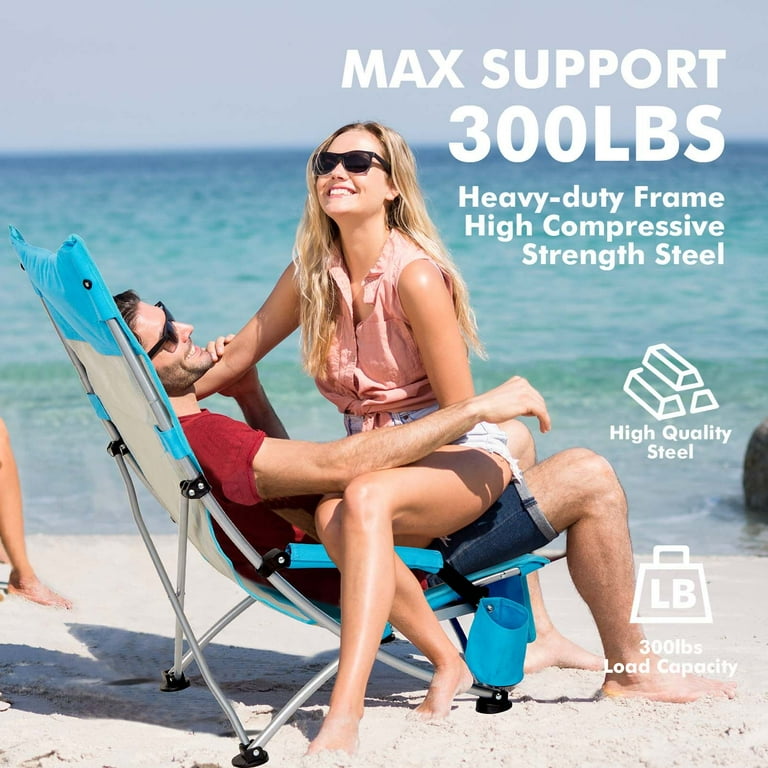 RUNACC Pack High-Back Beach Chairs: Comfortable, Foldable, Cup