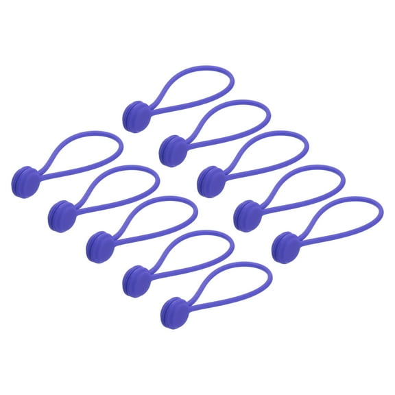 Magnetic Cable Clips 7.5 Inch x 0.6 Inch Deep Blue for Home, Kitchen, Office, 10 Pcs