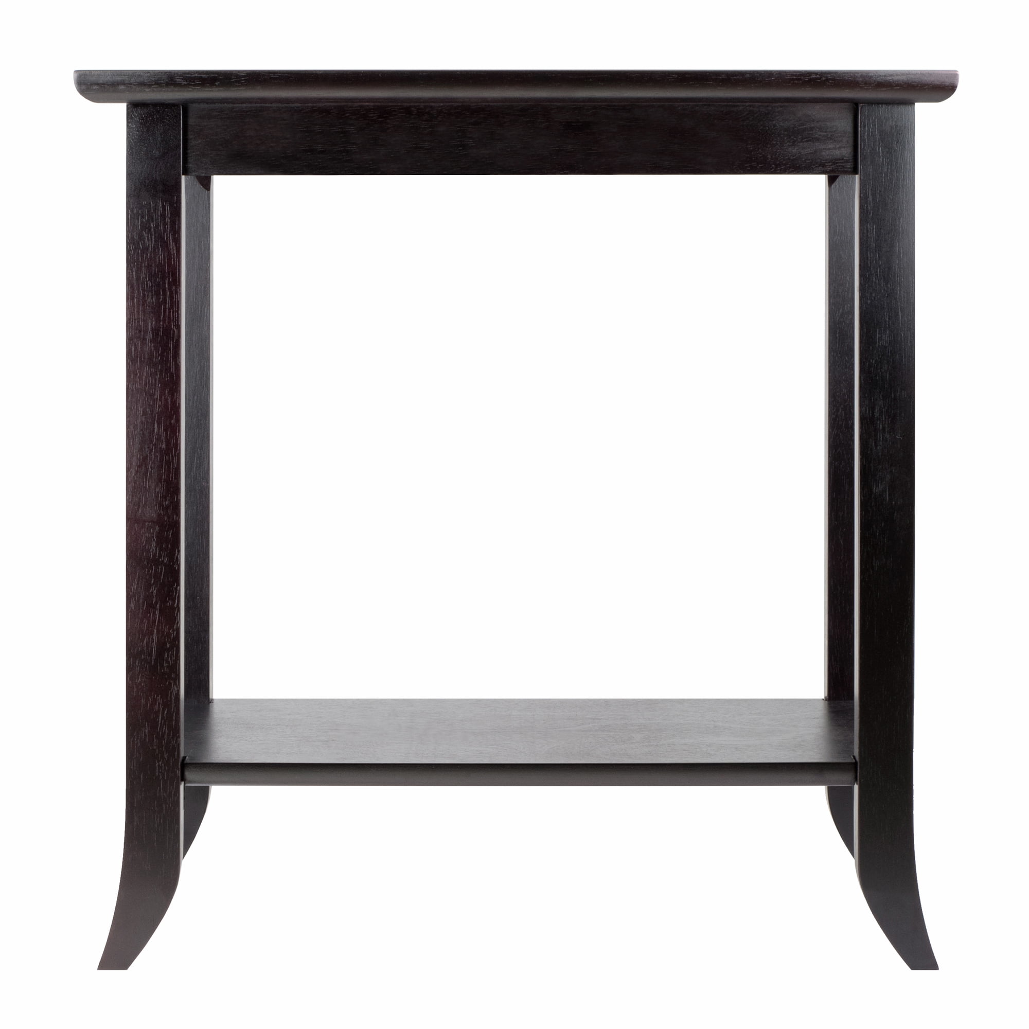 Winsome Genoa End Table with Glass Top, Espresso Finish