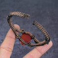 thumbnail image 4 of Natural Carnelian Gemstone Handmade Copper Wire Wrap Cuff Bangle Adjustable, 4 of 4