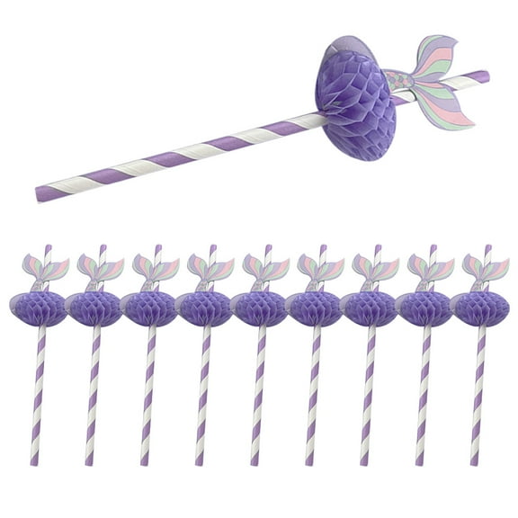 KONTONTY Juice Paper Straws Biodegradable Violet 50pcs