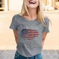 thumbnail image 2 of CUSTG Women T-Shirts Casual Short Sleeve Round Neck T Shirt With Letter Print American Flag Print Round Neck Everyday 4th Of July Cozy 1776-2026 Tops, 2 of 4