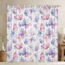 Castle Fairy Boys Girls Gradient Butterflies Black Out Curtains,Dreamy Princess Curtains Pack of 2 (42x63 Each),Spring Garden Bedroom Curtains,Luxury Bedroom Decor