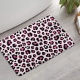 thumbnail image 2 of Pink and Black Of Leopard Print Bathroom Rugs Mat,Non Slip Microfiber Bathroom Rug,Rubber Backing,Soft Bathroom Mats for Bathroom Floor,Tub and Shower,17x27in(43x68cm), 2 of 5