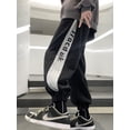 thumbnail image 3 of Pantalones de chándal con estampado de letras a rayas de High Street Side para hombre, pantalones holgados de estilo hip hop americano, pantalones casuales de otoño para gimnasio Y2K, pantalones para, 3 of 5