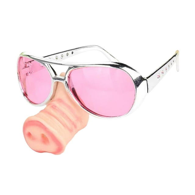 Gafas de nariz grande de cerdo jinwen Gafas de sol de fiesta para adultos y niños rosa
