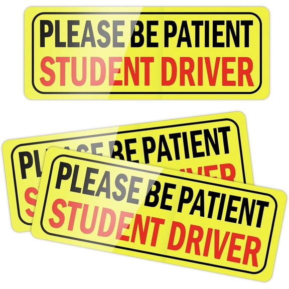 New Driver Magnet for Car, Please Be Patient Student Driver, 3Pcs New Driver Magnet Safety Warning Magnetic Reflective Rookie Driver Bumper Sticker,Car Exterior Accessories