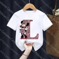 thumbnail image 3 of Camisetas de algodón para niños de Minnie, combinación de letras de la A a la Z, ropa de dibujos animados de Disney Kawaii, camisetas para niños y niñas, camisetas casuales, 3 of 5