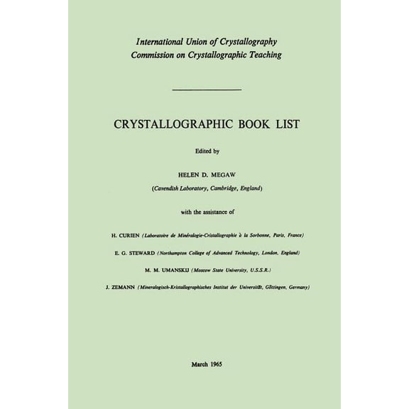 Crystallographic Book List, (Paperback)