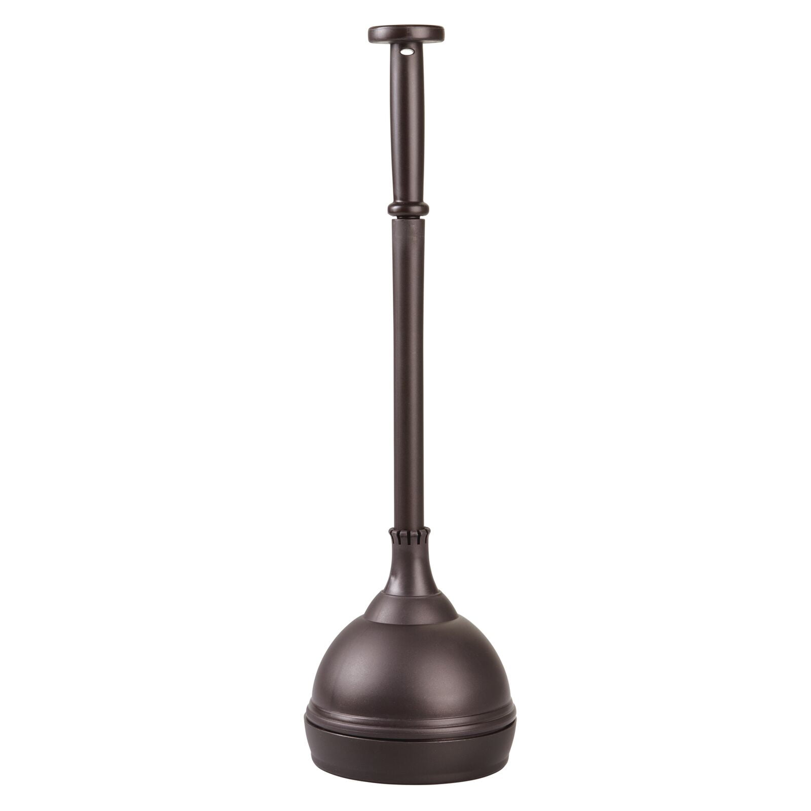 Silver mDesign Plastic Toilet Bowl Plunger Set Heavy Duty Compact Discreet Freestanding Bathroom Storage Organization Caddy with Base Sleek Modern Design with Drip Tray