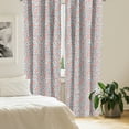 thumbnail image 2 of Ambesonne Floral Curtains, Spring Imagery Vintage, Pair of 28"x63", Cadet Blue Coral Cream, 2 of 5