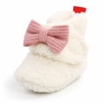 thumbnail image 2 of Fozruso Cute Baby Booties With Bow Soft Warm Sneakers For For Autumn And Winter Walking Cozy And Comfortable Footwear For Toddlers,Sizes 4(0-6 Months), 2 of 6