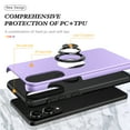thumbnail image 2 of Stand Case for Samsung Galaxy S25 Edge, Dual-Layers Shockproof Protective Phone Cover with Magnetic Rotated Ring Holder Kickstand, Heavy Duty Rugged Case for Samsung Galaxy S25 Edge, Purple, 2 of 7