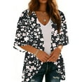 thumbnail image 4 of DeHolifer Cardigan for Women Kimono Beach Cover Up Floral Summer Tops Loose Capes Black 2XL, 4 of 7