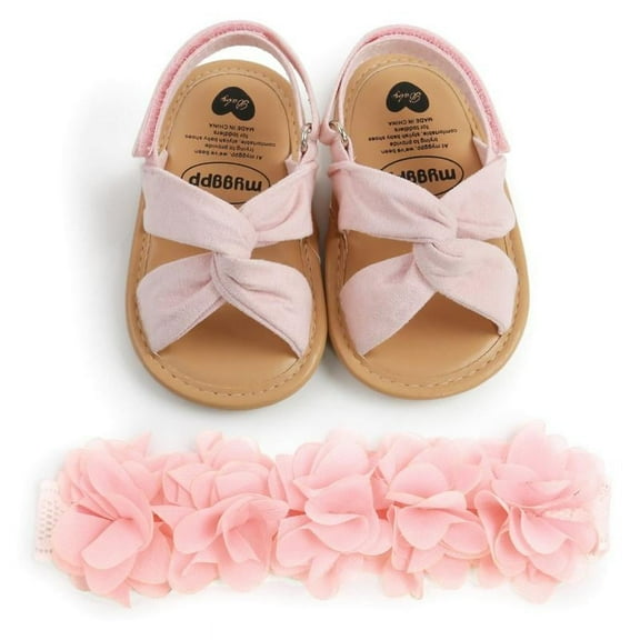 Baby Girls Fashion Sandal Non-slip Walking Shoes Headband