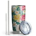 thumbnail image 2 of 20 Oz Pioneer Flower Coffee Tumbler Double Wall Insulated Stainless Steel Water Bottle | Metal Reusable Thermoses Flask with Cup Cap | Leak & Sweat Proof with Anti-Dust Lid, 2 of 7