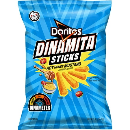 Doritos Dinamita Sticks Hot Honey Mustard Flavored Snack Chips, 9 oz Bag