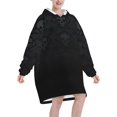 thumbnail image 2 of Gothic Wallpaper Skull Print Oversized Blanket Hoodie, Wearable Blanket Adult For Women Men And Teenager, Super Soft Warm Flannel Fluffy Hooded Blankets Sweatshirt With Big Pocket, 2 of 8