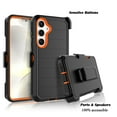 thumbnail image 4 of Tiflook for Samsung Galaxy S24 5G 2024 with [Built-in Screen Protector] Holster Locking Belt Clip [Military Grade 12FT Drop Tested] Full Body Carrying Kickstand Cover - Orange, 4 of 6