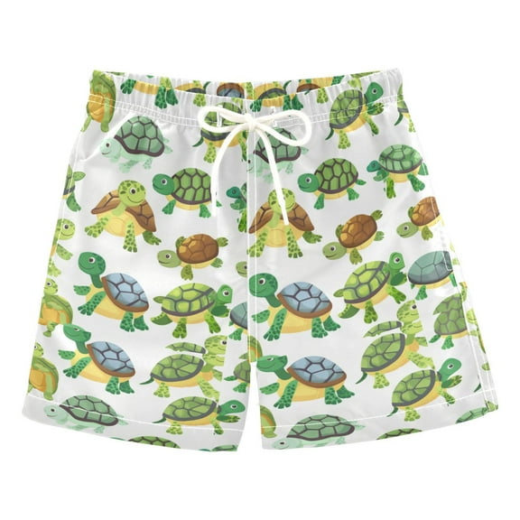joogoo Boys Swim Trunks Cute Turtles Beach Board Shorts Drawstring Swimsuit L