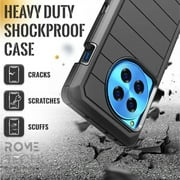 Rome Tech for OnePlus 12R (2024) Case with Belt Clip Holster & Kickstand, Dual-Layer Shockproof Case - Black