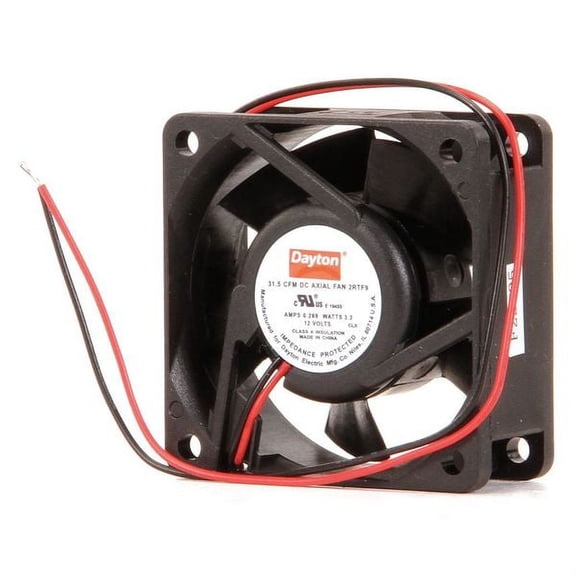 1 pc, Dayton Axial Fan, Square, 12V DC, - Phase, 31.5 cfm, 2 3/8 in W.
