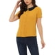 thumbnail image 1 of INSPIRAR CHIC Blusa de Oficina para Mujeres con Cuello Peter Pan en Contraste, Manga Corta, Color Amarillo, 1 of 6
