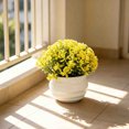 thumbnail image 6 of Dongrere Small Artificial Potted Shrub, Plastic Fake Greenery Plant with White Pot for Home Office Desk Bathroom Tabletop Decor, Yellow, 6 of 8