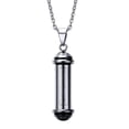 thumbnail image 1 of Colgante de píldora de ceniza de botella de acero inoxidable con de budista vintage - Plata Hugo Collar de urna conmemorativa, 1 of 7