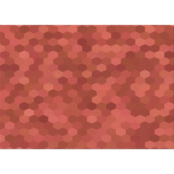 Ahgly Company Indoor Rectangle Patterned Bright Orange Area Rugs, 7' x 10'