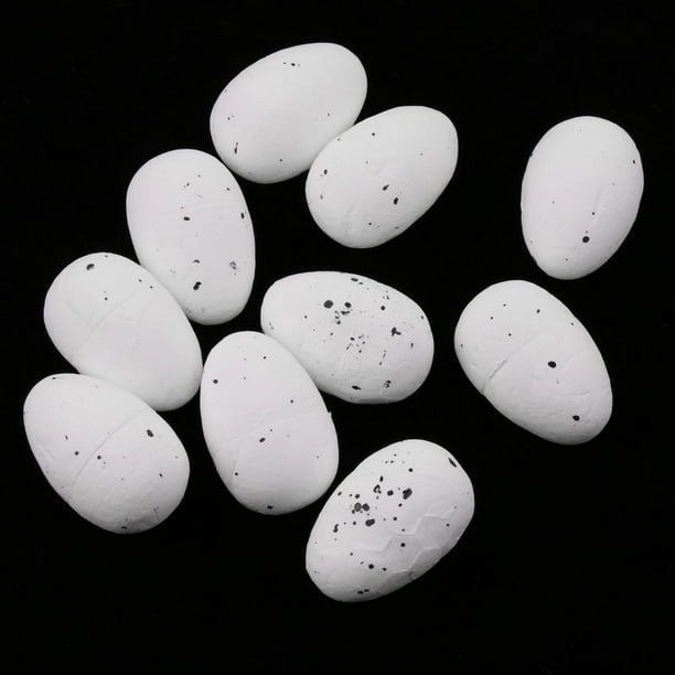 10 Unidad Artificial Manchado Moteado Huevos Accesorios de Animales Doemsticos Resistente Duradero - blanca Yinane Huevo de ave artificial
