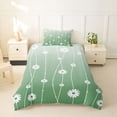 thumbnail image 2 of Erosebridal Daisy Flowers Gradient Green Twin Bedding For Teens,Girls Geometric Swirl Stripes Duvet Cover Set,Grey Reversible,2pcs,No Comforter, 2 of 5