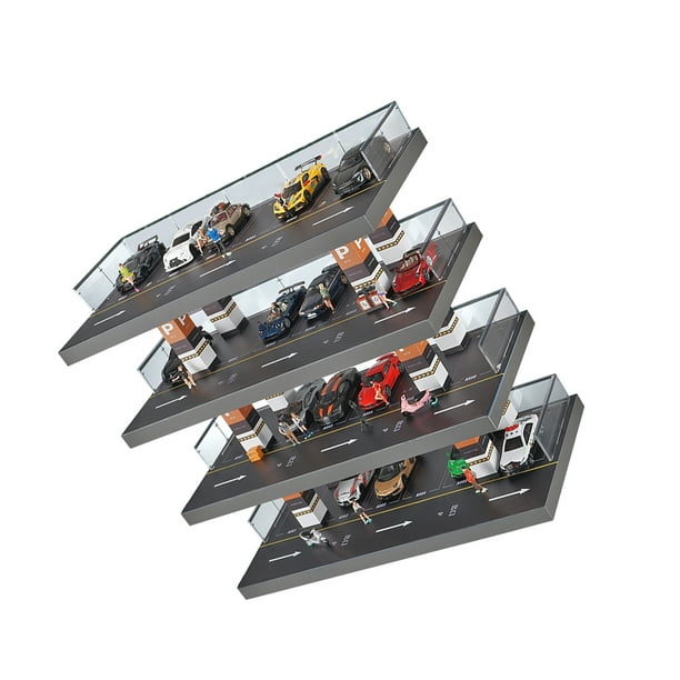 Vogacara Vitrina modelo de parque estacionamiento juguete acrílico mano de obra fina organización del hogar coche estante de juguete decoración del Kits de construcción modelo Vogacara FN012327-00