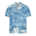 thumbnail image 5 of Weiqiqre Hauts pour Hommes Été Bouton Imprimé Manches Courtes Col Rabattu Coupe Régulière, Taille TP-4TG, 5 of 5
