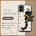 thumbnail image 2 of KBS-Phone Case For MOTO G 5G 2024, Bear bracelet cute Cartoon Black pearl pendant Simplicity Dirt-resistant Anti-knock protective case silicone soft case Waterproof Back Cover, 2 of 9