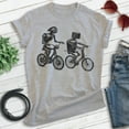 thumbnail image 2 of Robots Riding Bikes T-shirt, Unisex Women's Men's Shirt, Robot Bike Bicycle Riding Robotics Nerd Geek, Heather Gray, XX-Large, 2 of 6