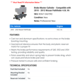 thumbnail image 2 of Brake Master Cylinder - Compatible with 2010 - 2012 Nissan Pathfinder 4.0L V6 2011, 2 of 2