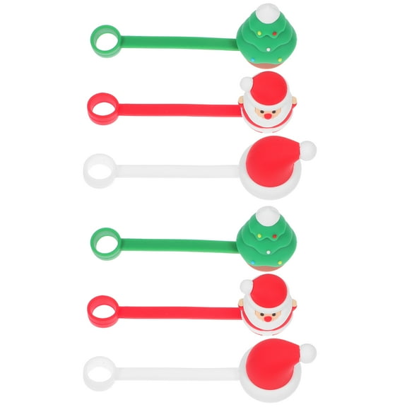 AURARMLET Set of 6 Adorable Silicone Christmas Straw Toppers, Universal Fit for Tumblers and Cups