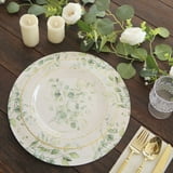 Efavormart 6 Pack White Green Disposable Serving Trays with Eucalyptus ...