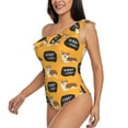 thumbnail image 2 of Easygdp Corgi Women's One Shoulder Ruffle Monokini Bathing Suits with Removable Chest Pad, Quick Drying - X-Large, 2 of 8