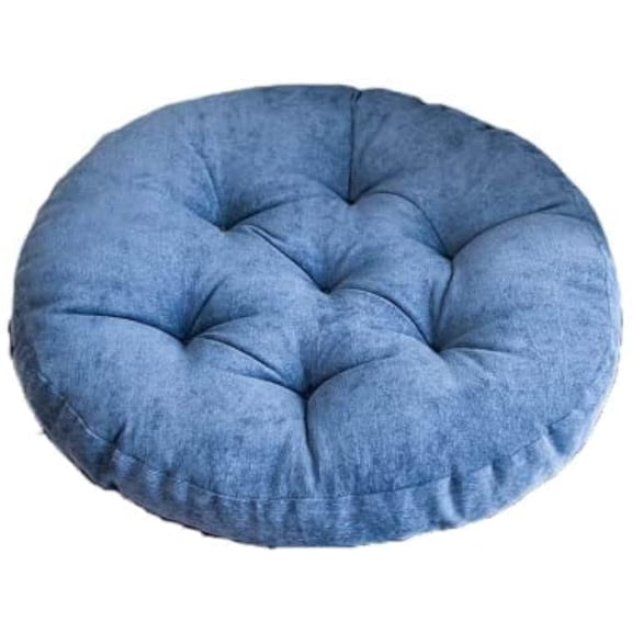 55x55cm Blue Round Chair Cushion Thick Plush Chair Mats Tatami Stool Pad Sofa Seat Mat for Office Computer Chair Cushions
