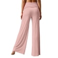 thumbnail image 3 of Shadoumai 2026 Coral Fold Over Yoga Pants, On-Trend Solid Wide Leg Loose Fit Lounge Pants with Ruched Waist, for Yoga Sports Everyday, 3 of 6