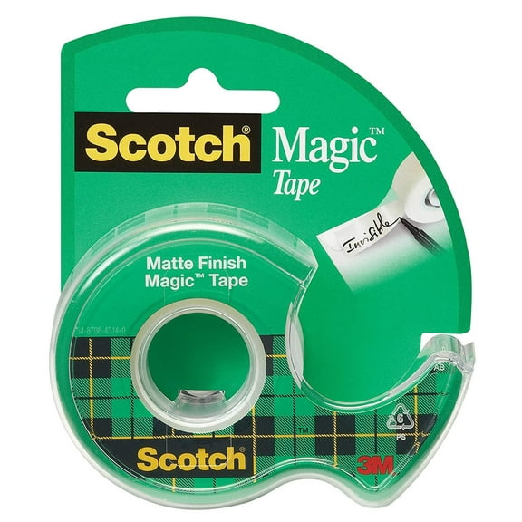 Scotch Magic Tape, Invisible, 1/2 Inch x 450 Inches, Dispenser Included